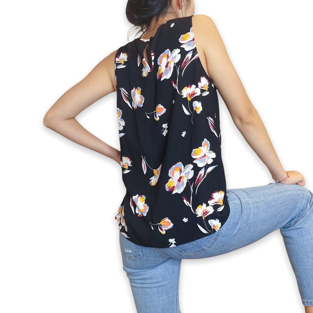 Nordstrom Halogen Floral Print Crewneck Sleeveless Blouse Size S - Picture 7 of 16